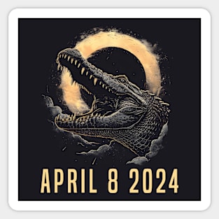 Total Solar Eclipse Crocodile & Sun Totality April 8 2024 Sticker